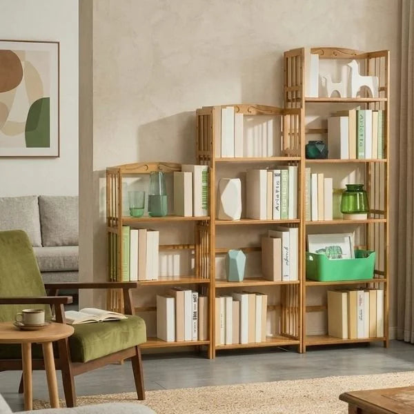 Adjustable Tall Bamboo Bookshelf 08