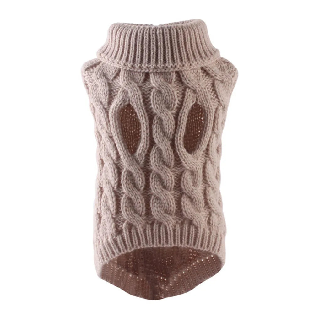 Nouveaux vêtements pour petits chiens de compagnie, pull tendance automne hiver, solide, torsades de pâte frite, tricot, vêtements chauds et confortables