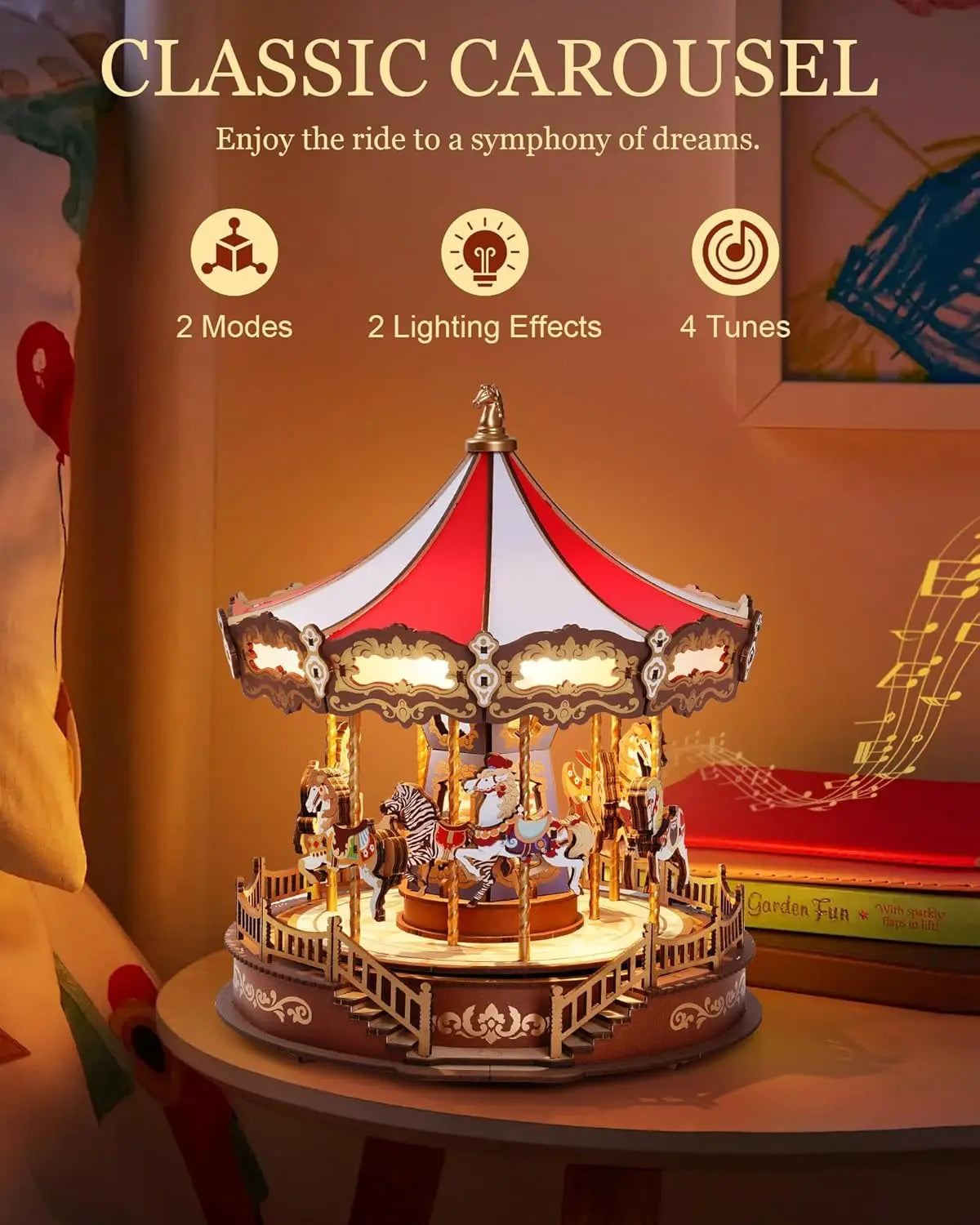 Twilight Tunes – LED Wooden Music Carousel Kit