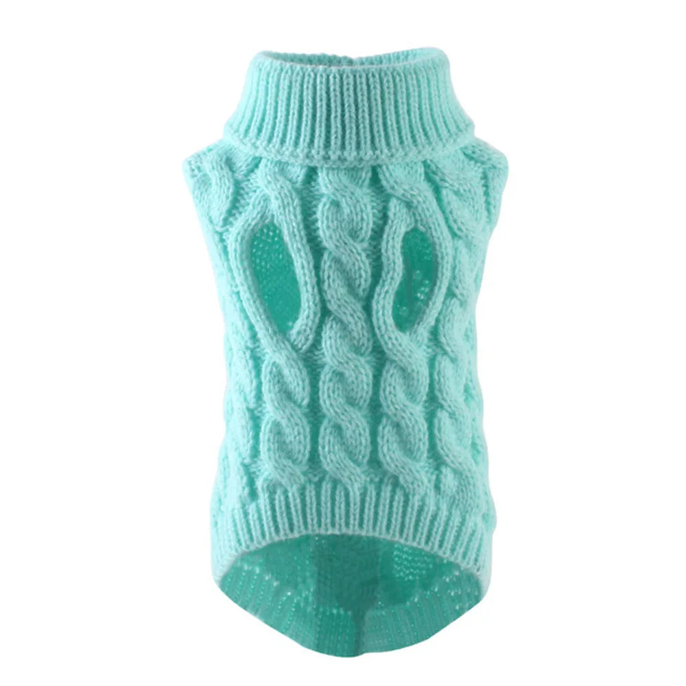 Nouveaux vêtements pour petits chiens de compagnie, pull tendance automne hiver, solide, torsades de pâte frite, tricot, vêtements chauds et confortables