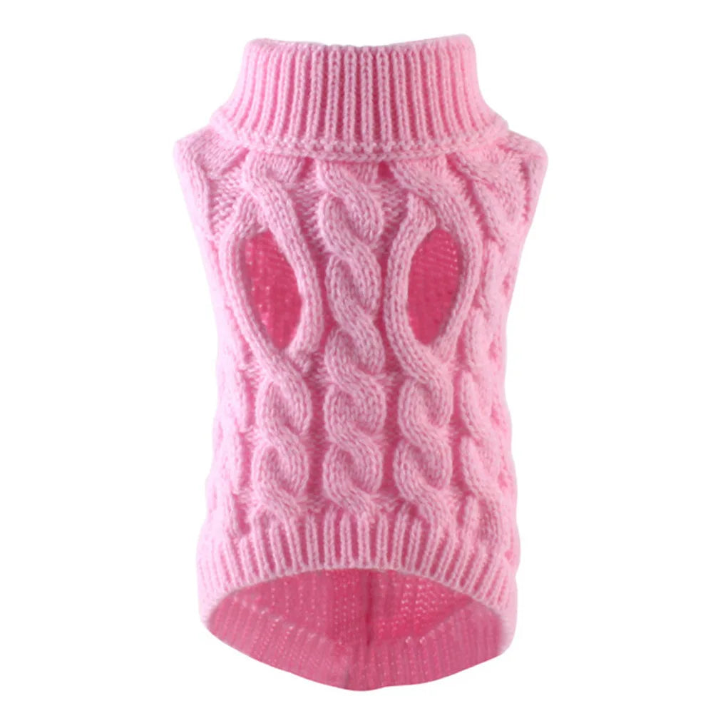 Nouveaux vêtements pour petits chiens de compagnie, pull tendance automne hiver, solide, torsades de pâte frite, tricot, vêtements chauds et confortables