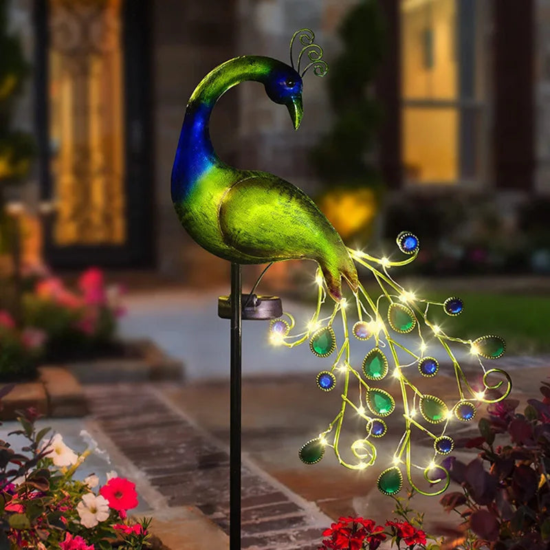 PeacockGlow Solar Garden Light