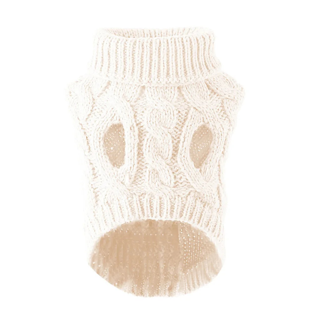 Nouveaux vêtements pour petits chiens de compagnie, pull tendance automne hiver, solide, torsades de pâte frite, tricot, vêtements chauds et confortables