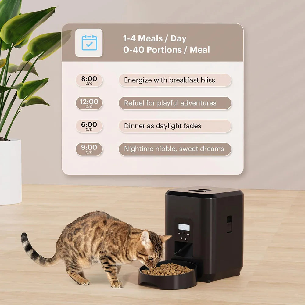 Comedero inteligente para mascotas: dispensador automático de comida temporizado para perros y gatos