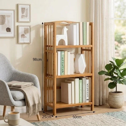 Adjustable Tall Bamboo Bookshelf 03