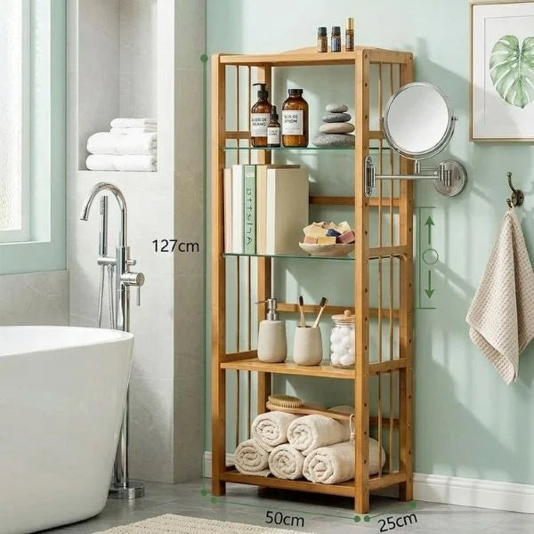 Adjustable Tall Bamboo Bookshelf 04