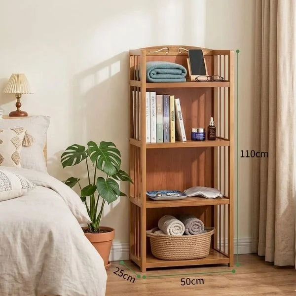 Adjustable Tall Bamboo Bookshelf 05