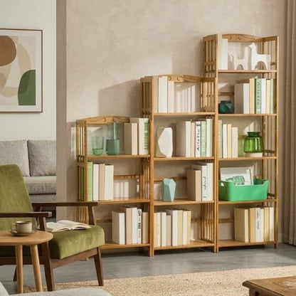 Adjustable Tall Bamboo Bookshelf 08