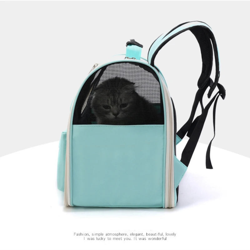 Sac à dos pour animaux de compagnie 1 pièce pour chat et chien, sac à bandoulière simple et double pour l'extérieur, sac à bandoulière respirant pour la sécurité de la voiture