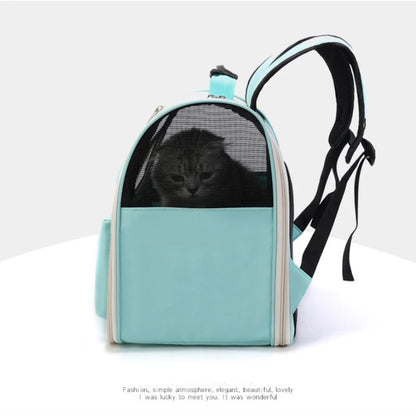 Sac à dos pour animaux de compagnie 1 pièce pour chat et chien, sac à bandoulière simple et double pour l'extérieur, sac à bandoulière respirant pour la sécurité de la voiture