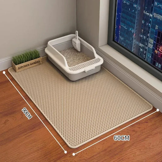 Alfombrilla para arena de gatos impermeable de doble capa: ¡Patas limpias, hogar limpio! 