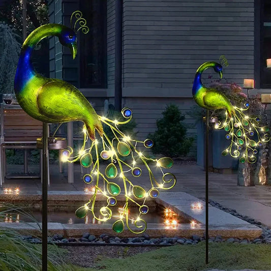 PeacockGlow Solar Garden Light