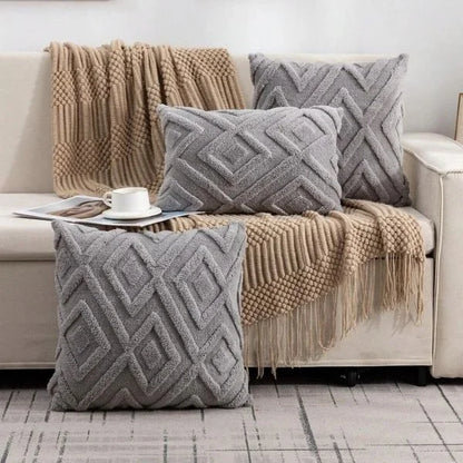 Snowflake Faux Fur Cushion Cover with Insert 02