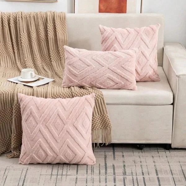 Snowflake Faux Fur Cushion Cover with Insert 03