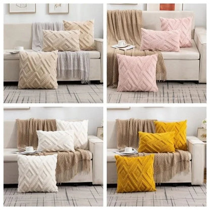 Snowflake Faux Fur Cushion Cover with Insert 05