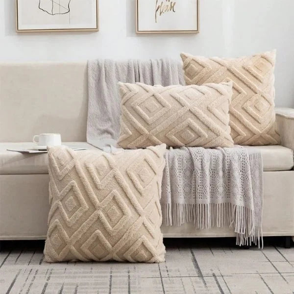 Snowflake Faux Fur Cushion Cover with Insert 06